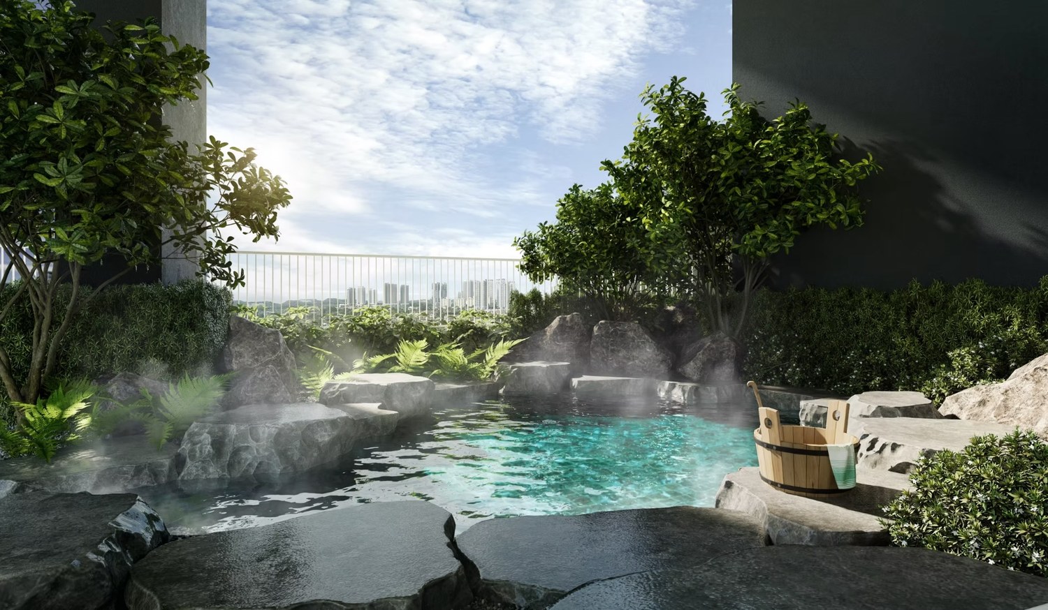 Onsen-inspired pool at Aras Residences